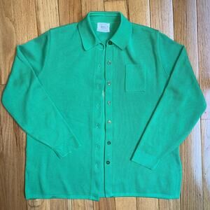 Vintage Hooper Associates Cardiagan Green Knit Sweater Women's 18 Medium